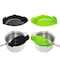 1947Kitchen Heat Resistance Easy Snap Silicone Kitchen Strainer, Green and Black, 2 PK BUN-2-SNSKS-GRE-BLA-735 - alternate 2